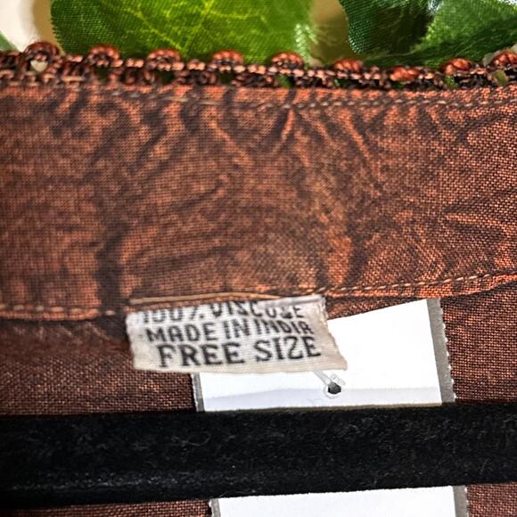 Brown 3/4 sleeve boho hippie fairy core top - Picture 4 of 5